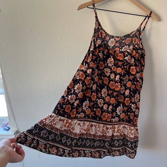 Umgee Floral Mini Dress - Black and Orange - Picture 7 of 7